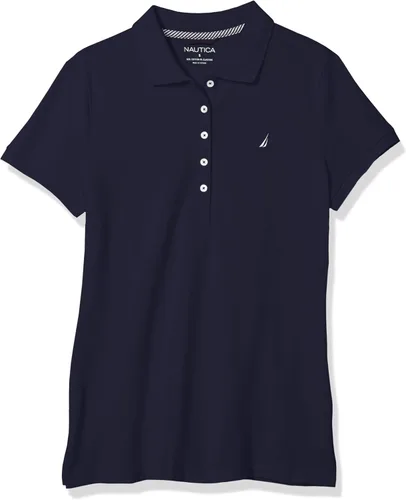 Vista 3 de Camiseta de polo Nautica para mujer de manga corta 5 botones transpirable 100 algodón