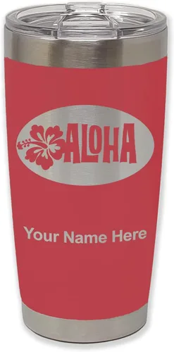Vista 26 de LaserGram Taza aislada al vacío de 20 onzas, Aloha, grabado personalizado incluido (negro) Engraved Gift, Vacuum Insulated Stainless Steel, Laser
