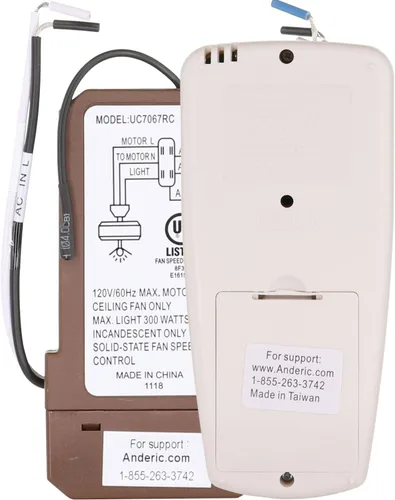 Vista 2 de Anderic Kit remoto termostático adicional a cualquier ventilador de techo de 3 velocidades Anderic Kit de conversión de control remoto