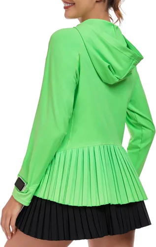 Vista 9 de Little Donkey Andy Chaqueta de golf UPF 50+ con dobladillo plisado para Negro