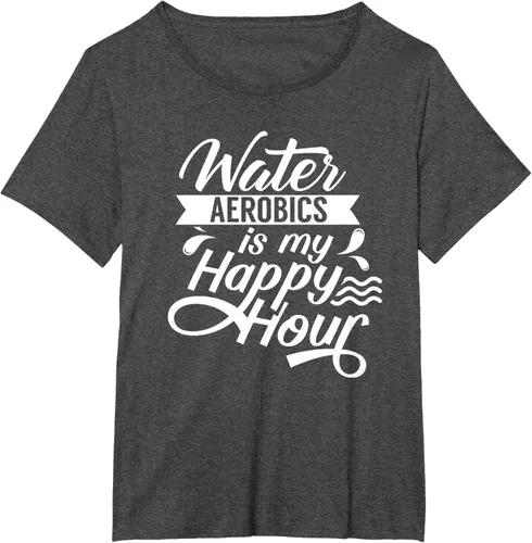 Vista 23 de Water Aerobics Is My Happy Hour Hobby Instructor Aqua Camiseta Negro