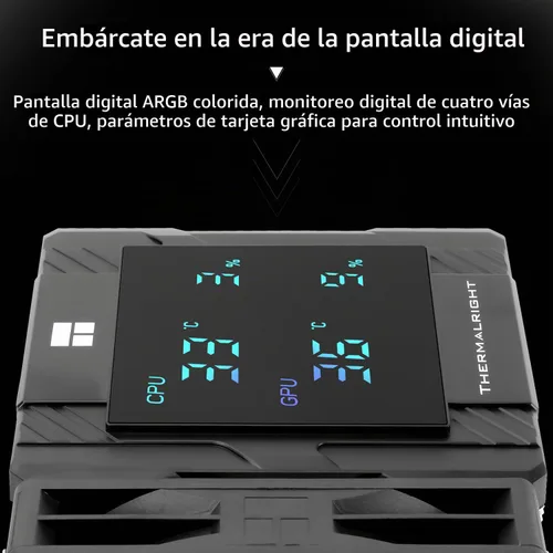 Vista 5 de Thermalright Peerless Assassin 120 Digital ARGB Negro Enfriador de aire para CPU, Cubierta superior con pantalla digital, Enfriador de CPU
