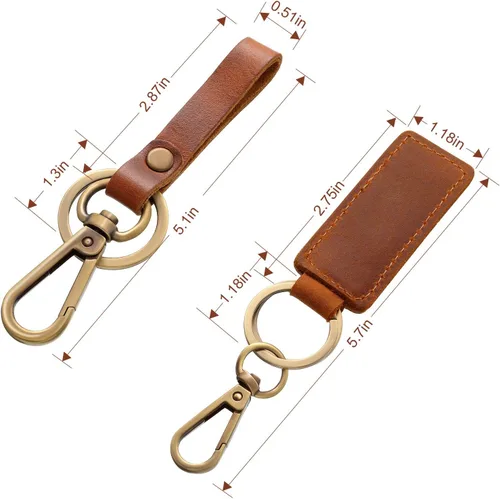 Vista 2 de WILLBOND 4 piezas de cuero Valet llavero de cuero llavero con clip para cinturón para llaves