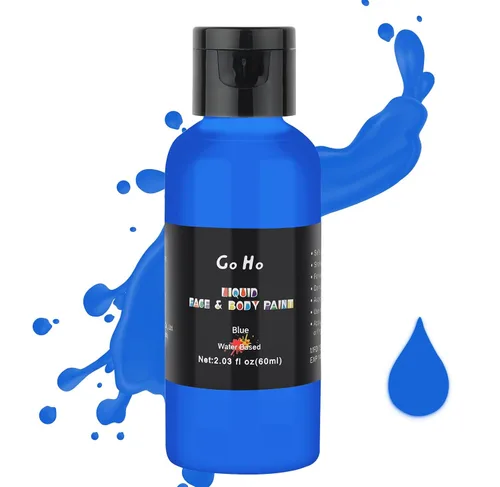Vista 14 de Go Ho Pintura facial y corporal negra líquida (2.1 onzas), maquillaje negro a base de agua y pintura corporal para aerógrafo maquillaje especial FX
