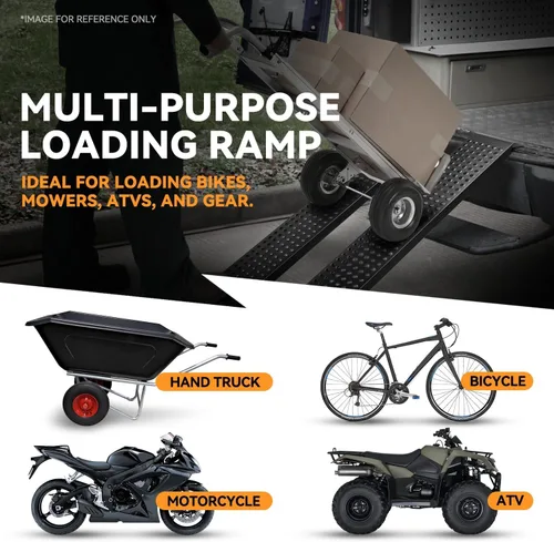Vista 5 de Auto Dynasty Rampas de carga de acero resistentes de 63" x 9", capacidad de 880 LBS para motocicletas, remolques, rampas de acero para camionetas