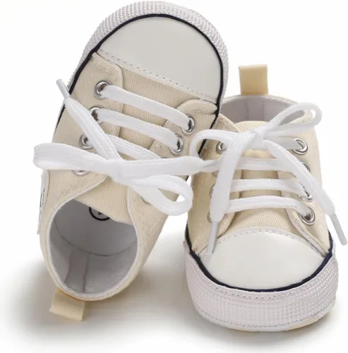 Vista 4 de Zapatos unisex para bebés, niñas y niños, suela suave, lona para recién nacidos, primeros pasos, zapatillas altas antideslizantes