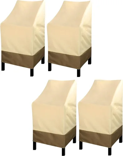 Vista 9 de RosieLily Fundas para sillas de patio con respaldo alto, impermeables, resistentes, apilables, para taburetes de bar al aire libre, fundas