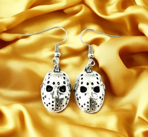 Vista 3 de Blingsoul Aretes de calavera de terror de Mare Night - Antes de Navidad Skellington Crystal Pave, joyería de promesa, regalo para mujeres y novias