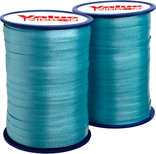 Vista 4 de Value Ribbon - Cinta rizadora prensada, 3/16 pulgadas x 500 yardas para envoltura de regalos, manualidades, proyectos de arte y decoraciones de Azul