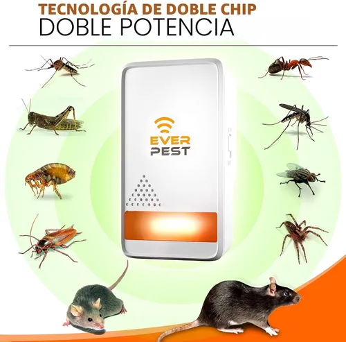 Vista 2 de Repelente ultrasónico de control de plagas enchufable, paquete de 2 repelentes – Deshazte de mosquitos, ratones, arañas de cucaracha, insecto