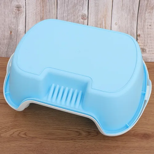 Vista 5 de ULTECHNOVO Caja de arena abierta para gatos con lado alto, bandeja de arena para gatos, inodoro para gatitos con cuchara de tamizar, arena extraíble