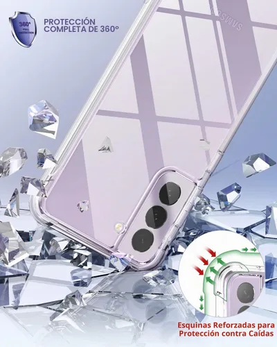 Vista 6 de SURITCH Funda transparente para Samsung Galaxy S21 FE de 6.4 pulgadas (solamente), [protector de pantalla integrado] carcasa rígida protectora