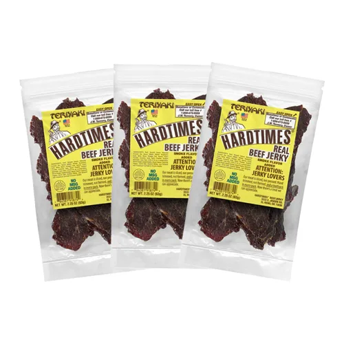 Vista 15 de Hardtimes Carne Seca Artesanal de Vaca - Sabor a Pimienta Negra - Paquete de 3 bolsas de 2.25 oz
