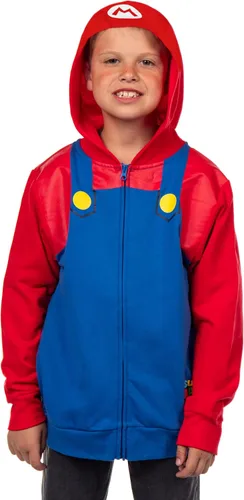 Vista 4 de Seven Times Six Super Mario - Sudadera con capucha para niños, de manga larga, con cremallera, sudadera con capucha