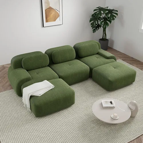 Vista 57 de Sofá sin hueso de 82 pulgadas, cómodo sofá cama de dos plazas, sofá comprimido con asiento profundo, sofá nube de pana para sala de estar