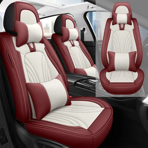 Vista 14 de Fundas de asiento de automóvil para Toyota Matrix 2003-2013, impermeables, de piel sintética, compatibles con bolsas de aire, fundas protectoras