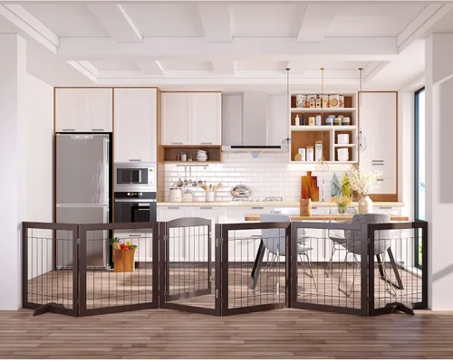 Vista 11 de Vantas Tall Dog Gate Indoor with Door, Freestanding, Foldable, 80" x 30" Pet Gate for Doorways, Stairs, Puppy Safety Fence, Extra Wide, Easy to
