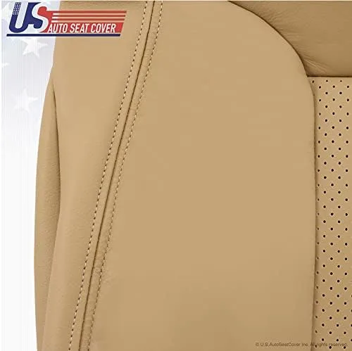 Vista 6 de Compatible con Ford F250 Lariat Driver Top Lean Back Funda de asiento de cuero TAN 2011 2012 2013 2014