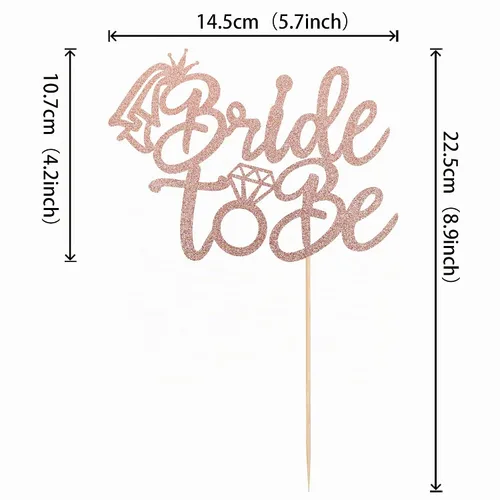 Vista 2 de 1 decoración de pastel de novia con anillo de purpurina para despedida de soltera, decoración para boda, compromiso, despedida de soltera rosa