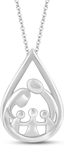 Vista 29 de Jewelili - Collar con colgante de plata de ley o oro rosa o amarillo sobre plata, cadena de eslabones de 18 pulgadas