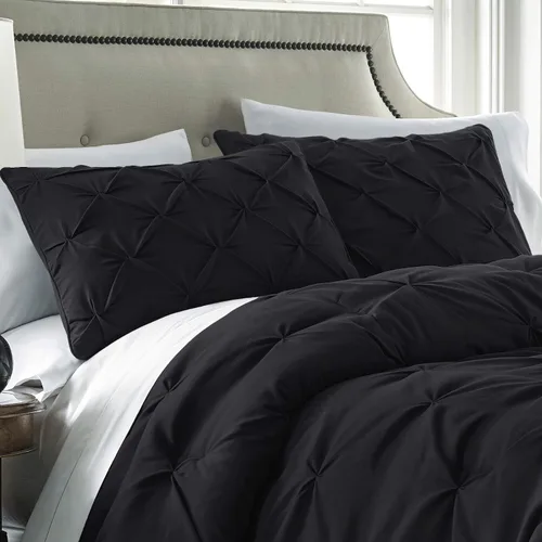 Vista 7 de Chezmoi Collection - Juego de ropa de cama modelo Sydney, 7 piezas, con pliegues decorativos