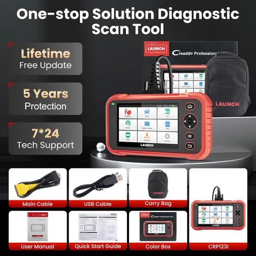 Vista 7 de Launch OBD2 Scanner CRP123I V2.0, herramienta de escaneo de actualización de CRP123E/CRP129E para ABS/SRS/AT/ENG, FCA SGW, 7 servicios