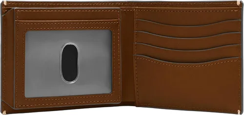 Vista 9 de Fossil Billetera plegable de cuero para hombre con ventana de identificación abatible para hombres