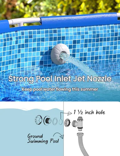 Vista 6 de SUMMERBUDDY Kit de piezas de piscina sobre el suelo, pieza de bomba de piscina de repuesto con válvula de émbolo dividida, válvula de émbolo