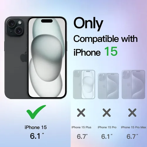 Vista 2 de JETech - Funda con purpurina para iPhone 15 de 6.1 pulgadas, funda brillante a prueba de golpes, bonita y brillante para mujeres y niñas (negro)