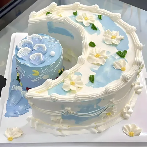 Vista 9 de Molde de silicona en forma de luna para hornear helado, mousse, cumpleaños, aniversario, boda, fiesta, pastel