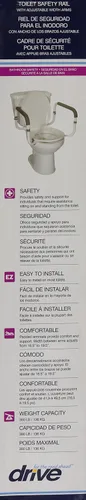 Vista 5 de Drive Medical - Barra de apoyo para inodoros, color blanco Bathroom Grab Bar Mounts Near the Toilet to Provide Sturdy, Reliable Support and
