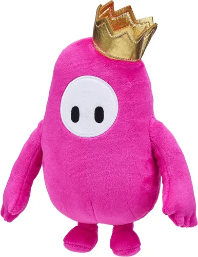 Vista 4 de FALL GUYS Juguetes Originales Oso Rosa Piel de Frijol Coleccionable Oficial Peluche Deluxe de 8 Pulgadas con Corona de Oro del Juego de Video