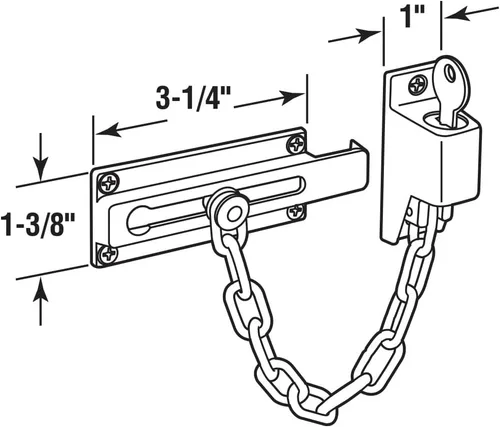 Vista 2 de Prime-Line U 9872 - Protector de puerta de acero con llave, color blanco (paquete individual)