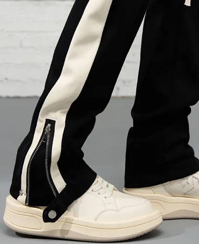 Vista 22 de Pantalones deportivos de gamuza sintética para mujer, pantalones de baile acampanados para hombre