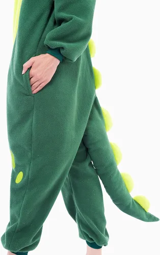 Vista 4 de Spooktacular Creations Pijama unisex para adultos, disfraz de animal de dinosaurio de una pieza