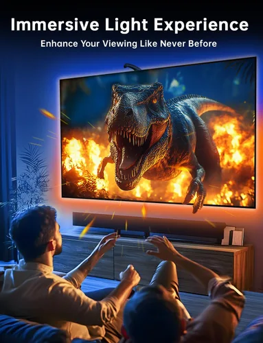 Vista 3 de Retroiluminación LED para TV, luces de TV cortables de 11.5 pies que cambian con TV para pantalla de 32 a 50 pulgadas y monitor de PC
