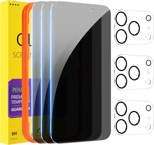 Vista 18 de PEHAEL Paquete de 2 protectores de pantalla de privacidad para iPhone 11 Pro Max/iPhone Xs Max, película de vidrio templado antiespía, dureza 9H