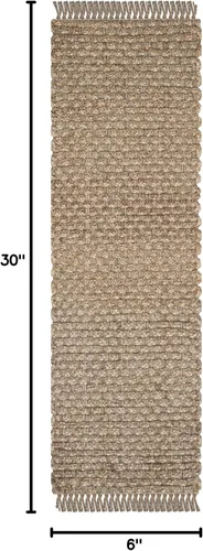 Vista 2 de SAFAVIEH Natural Fiber Collection - Alfombra de pasillo de 2 pies 6 pulgadas x 8 pies, natural, tejido a mano con flecos, ideal para zonas de alto