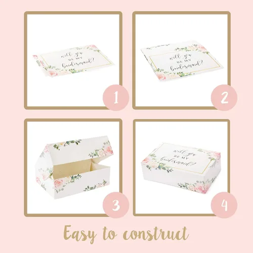 Vista 8 de Juego de 6 cajas de regalo para dama de honor