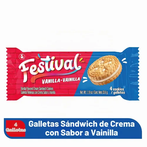 Vista 7 de Festival Galletas sándwich de crema de vainilla, 14.22 onzas (paquete de 3)