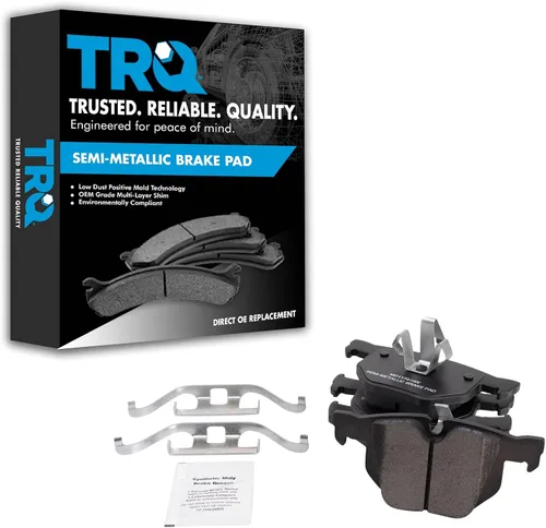 Vista 102 de TRQ Pastillas de freno delanteras semi metálicas compatibles con Ford Expedition 2018-2021 F-150 2018-2020 Lincoln Navigator 2018-2022