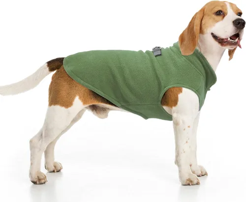 Vista 50 de BEAUTYZOO Chaleco de vellón para perros pequeños, de invierno y clima frío, con anillo en D, con anillo en D para correa, resistente al viento, rojo