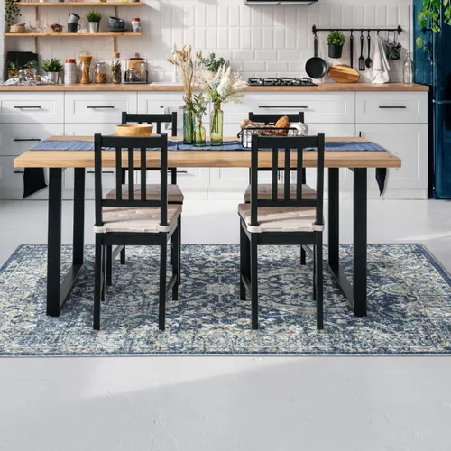 Vista 6 de LUXE WEAVERS Euston Collection 8060 - Alfombra oriental moderna de 5 x 7 pulgadas, color azul