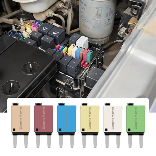 Vista 6 de Kit de fusibles de reinicio manual ATM Mini fusibles de perfil bajo 5A, 10A, 15A, 20A, 25A, 30A para disyuntores automotrices de 32 V CC, fusibles