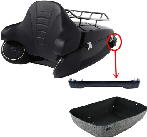 Vista 13 de Maletero King de 13.7 pulgadas con almohadilla de respaldo envolvente para Harley Touring Road King Electra Street Glide 2014-2023