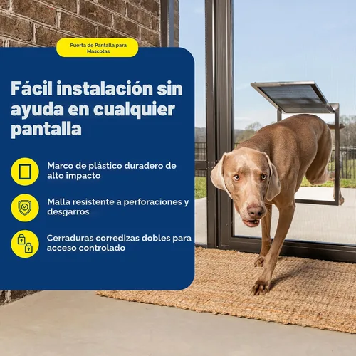 Vista 4 de PetSafe Puerta de malla para mascotas - Resistente, a prueba de desgarros y perforaciones para perros y gatos - Compatible con puerta contra