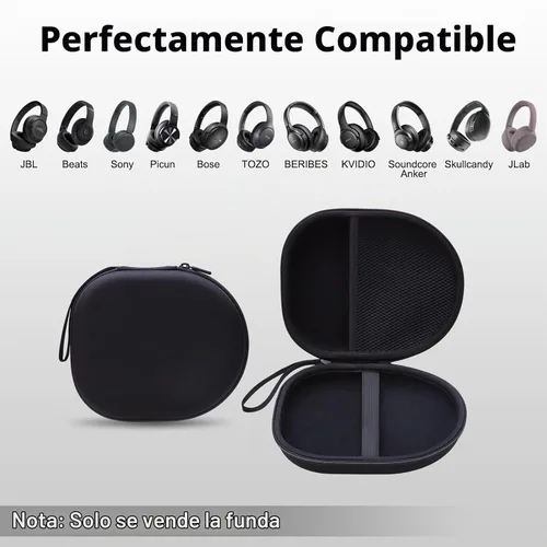 Vista 2 de XANAD Funda compatible con auriculares Sony WH-CH720N WH-CH520 con cancelación de ruido, color negro