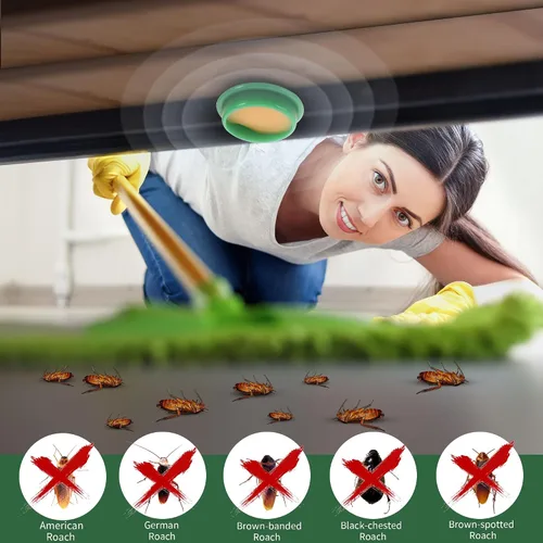 Vista 5 de 24 Pack de cebo de gel para cucarachas y asesino de cucarachas para interiores para el hogar, poderoso cebo repelente de cucarachas y trampa