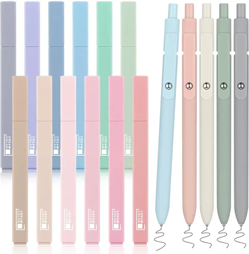 Vista 9 de DazSpirit 12 resaltadores de gel bíblico brillantes que no se corren y 5 bolígrafos con 90 pestañas laminadas de la Biblia, kit de diario bíblico