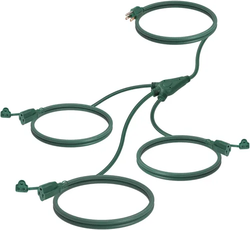 Vista 15 de EP 12 FT 16/3 SJTW - Cable de extensión para interiores, 1 a 3, divisor de Máximo 6 pies de extremo a extremo (12 pies en total) 3 clavijas
